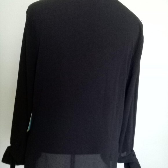 NWT CeCe Small Black Blouse - Picture 4 of 6